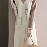 Casual Color-Block Striped Fake Two-Piece Asymmetric Dress