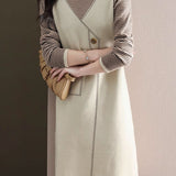 Casual Color-Block Striped Fake Two-Piece Asymmetric Dress