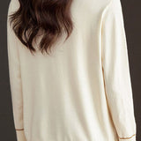 Casual Fake Two-Piece Shirt Collar Knitted Top