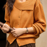 Casual Irregular Collar Design Cardigan