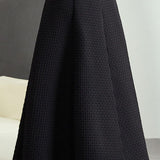 Casual Versatile Solid-Color Argyle Jacquard Midi Skirt