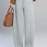Casual Versatile Solid-Color Straight Wide-Leg Pants