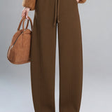 Casual Versatile Solid-Color Straight Wide-Leg Pants