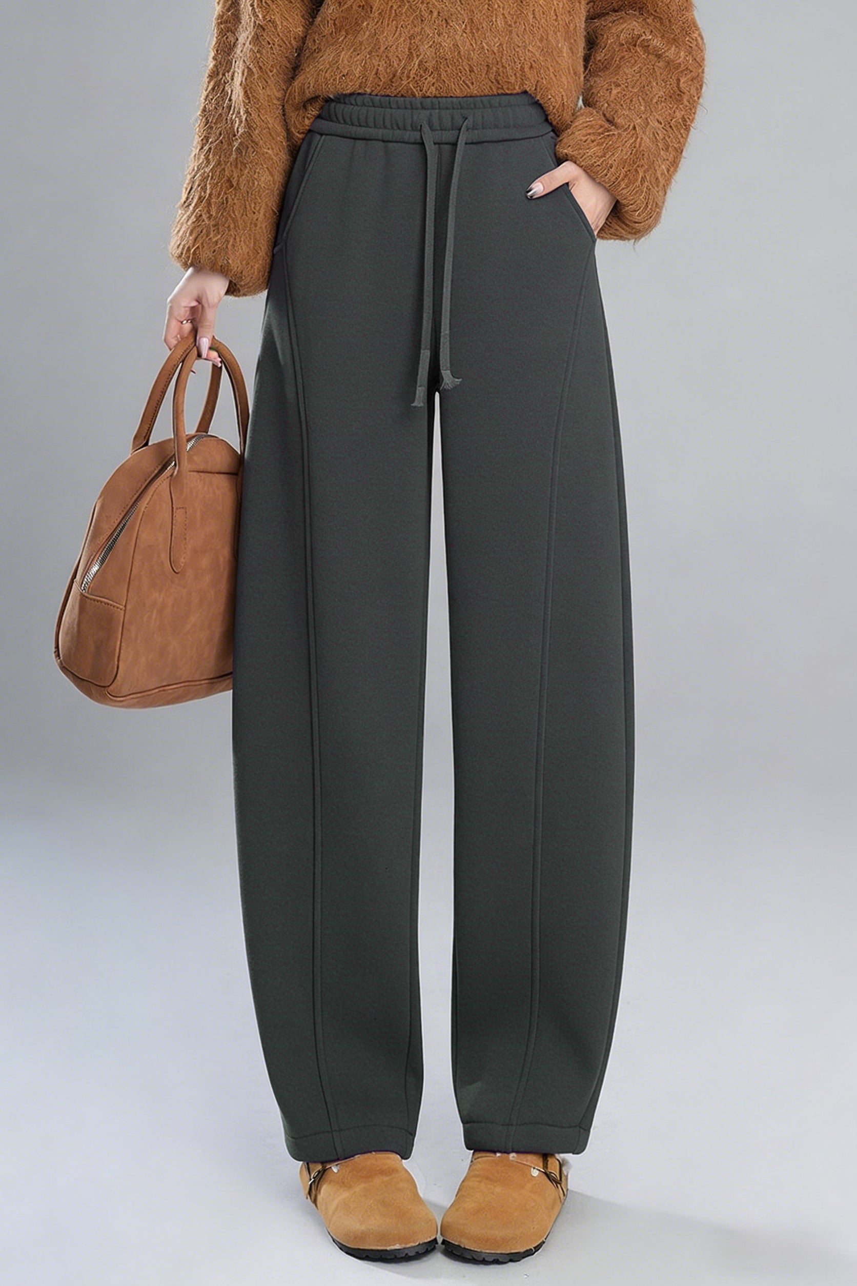Casual Versatile Solid-Color Straight Wide-Leg Pants