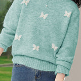 Casual 3D Bow-Decorated Loose Knitted Top