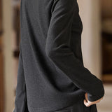 Casual Color-Block Faux Layered Half-High Neck Knit Top