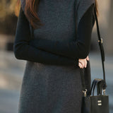 Casual Half-High Neck Loose Versatile Knitted Vest