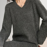 Casual Versatile V-Neck Lace Knitted Dress