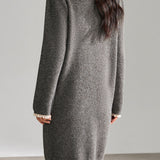 Casual Versatile V-Neck Lace Knitted Dress