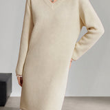 Casual Versatile V-Neck Lace Knitted Dress