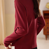 Casual Fake Two-Piece Layered V-Neck Zipper Knitted Top