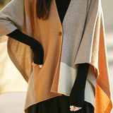 Casual Wool Versatile Color-Block Shawl