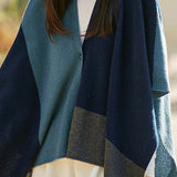 Casual Wool Versatile Color-Block Shawl
