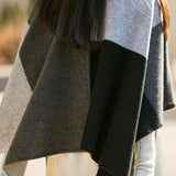 Casual Wool Versatile Color-Block Shawl
