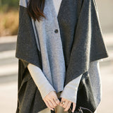 Casual Wool Versatile Color-Block Shawl