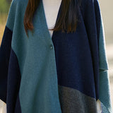 Casual Wool Versatile Color-Block Shawl