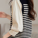 Casual Woolen Striped Knitted Vest
