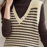 Casual Woolen Striped Knitted Vest