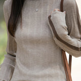 Casual Color-Block Off-Shoulder Knitted Top