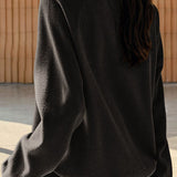 Casual Crew Neck Brushed Color-Block Textured Knitted Top