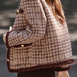 Elegant Retro Plaid Tweed Coat