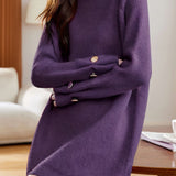 Mid-Length Half-High Neck Loose Sweater