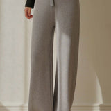 Elastic High-Waist Straight Casual Pants