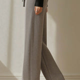 Elastic High-Waist Straight Casual Pants