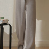 Elastic High-Waist Straight Casual Pants