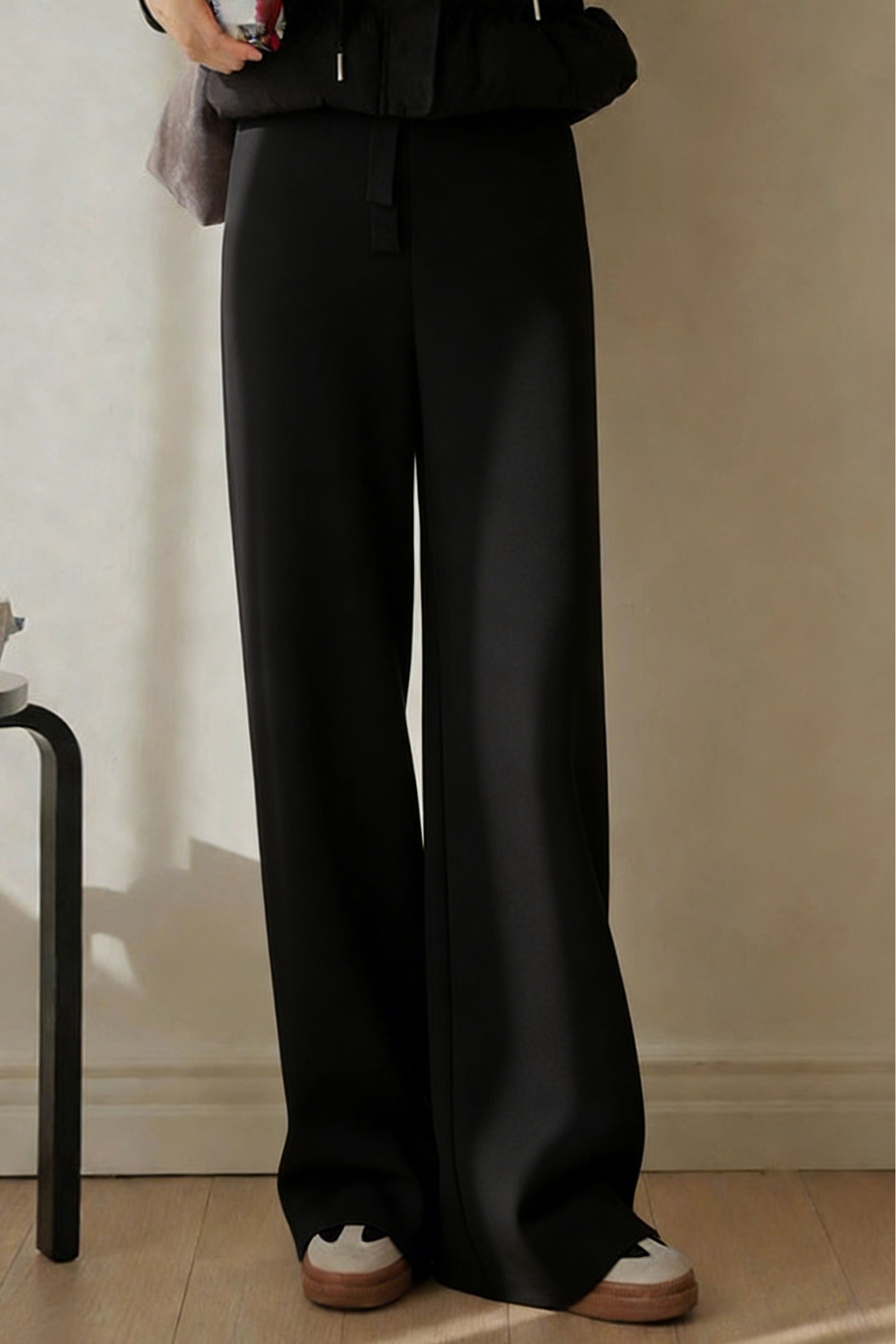 Elastic High-Waist Straight Casual Pants – liwisi