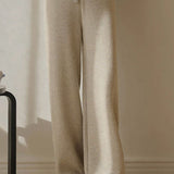 Elastic High-Waist Straight Casual Pants