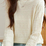 Casual Hollow-Out Jacquard Knitted Top