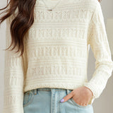 Casual Hollow-Out Jacquard Knitted Top