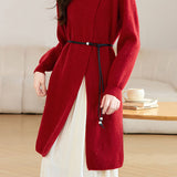 Casual Versatile Half-High Neck Top And Skirt Knitted Set