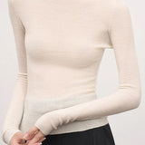 Casual Versatile Solid-Color Crew Neck Wool Knitted Top