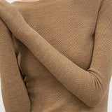 Casual Versatile Solid-Color Crew Neck Wool Knitted Top