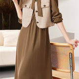 Elegant Vest and Dress Two-Piece Set