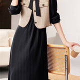 Elegant Vest and Dress Two-Piece Set