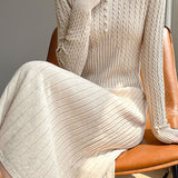 Elegant Pearl Knitted A-Line Dress