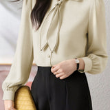 Elegant Commuter Lapel Long-Sleeve Shirt