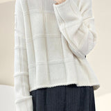 Casual Versatile Plaid Turtleneck Long-Sleeve Pullover Sweater