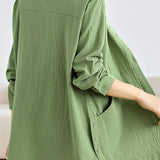 Casual Minimalist Solid-Color Lapel Long-Sleeve Shirt Jacket