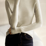 Casual Versatile Stand Collar Brushed Pullover Base Layer Top