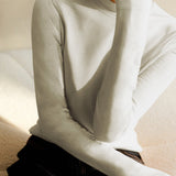 Casual Versatile Stand Collar Brushed Pullover Base Layer Top