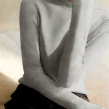 Casual Versatile Stand Collar Brushed Pullover Base Layer Top