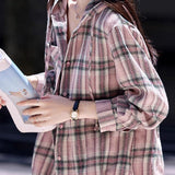 Casual Versatile Plaid Hooded Shirt