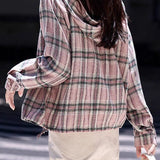 Casual Versatile Plaid Hooded Shirt
