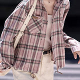 Casual Versatile Plaid Hooded Shirt