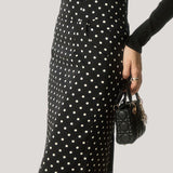 Exquisite Elegant Polka-Dot Knitted Bodycon Midi Skirt