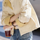 Casual Versatile Color-Block Drawstring Jacket